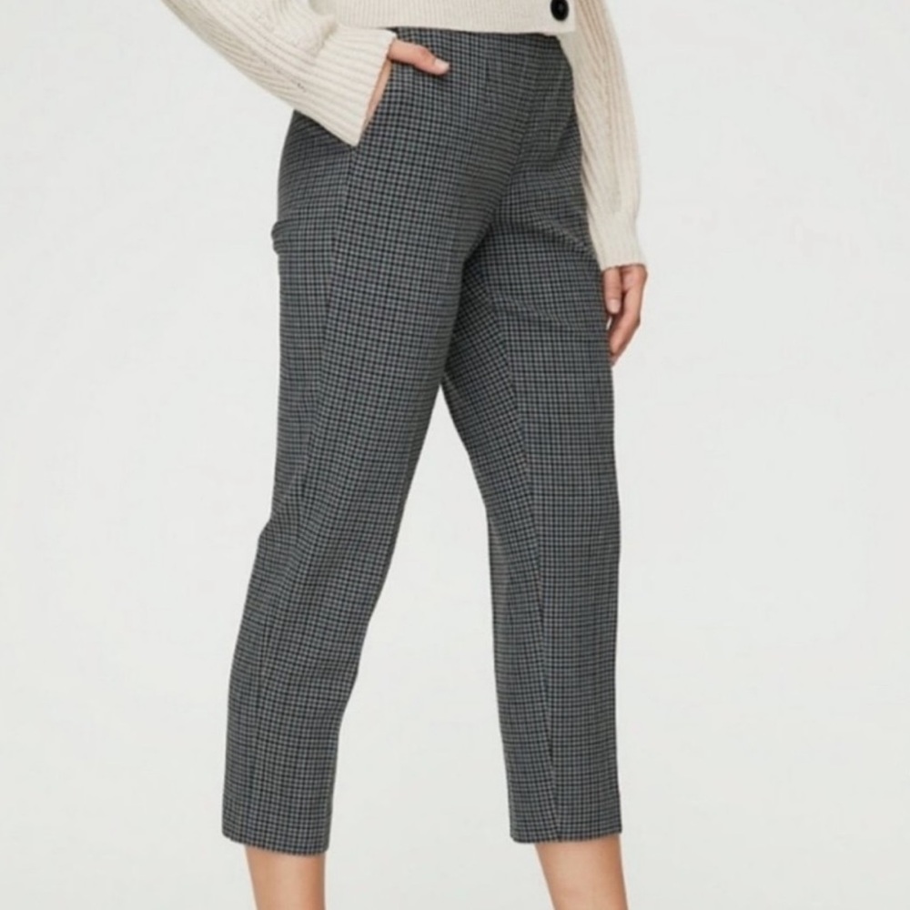 Aritzia | Babaton | Conan Pant in Grey Green Black Plaid Size 4